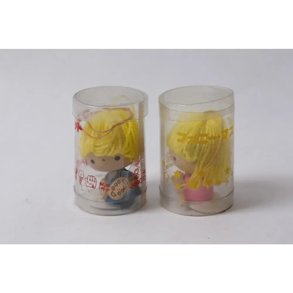 1976 Sanrio Patty & Jimmy Mini Doll Lot Wooden Figurines w Boxes ~260817-WH 1003
